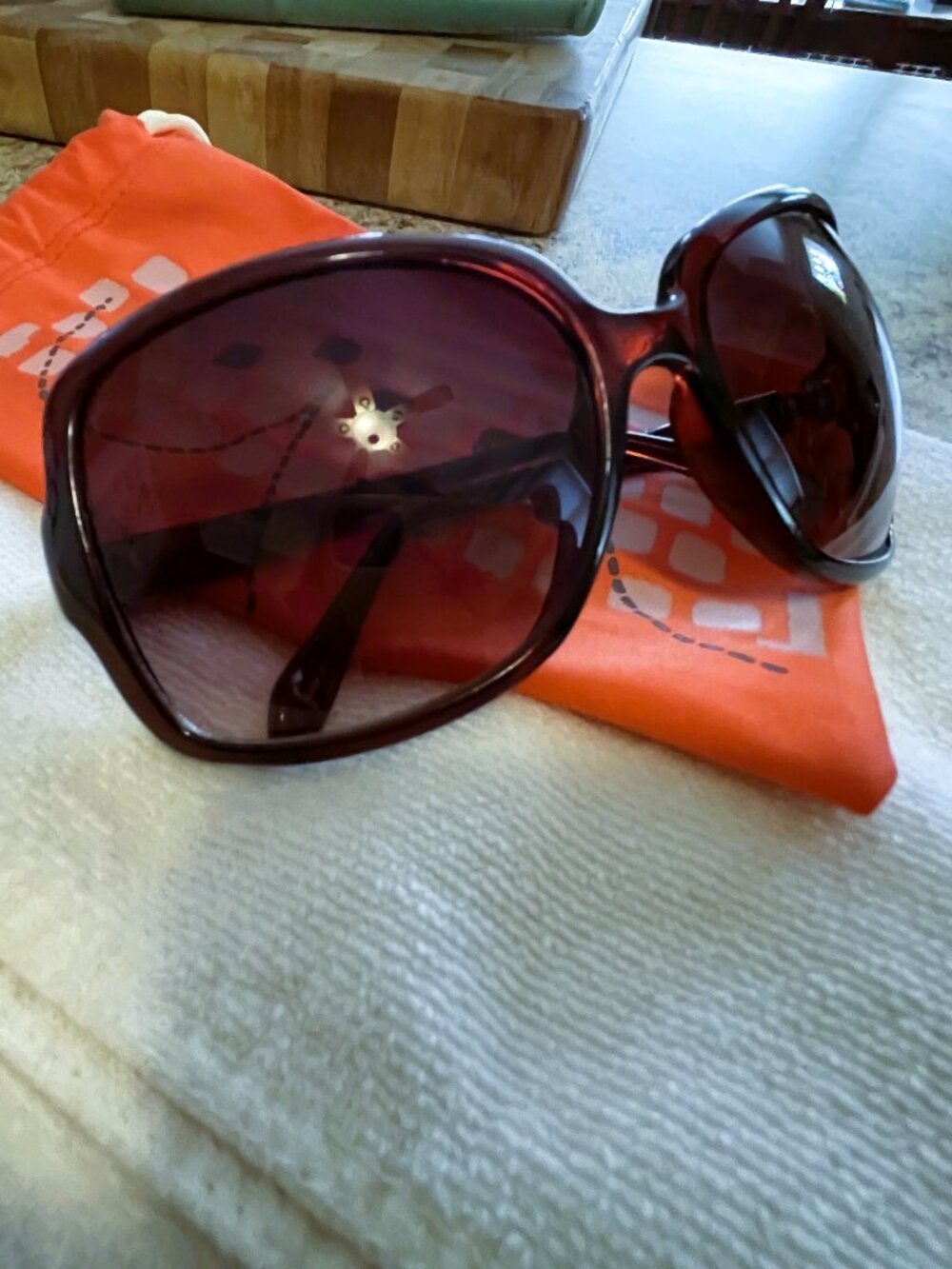 VTG FOSSIL Sunglasses, Pristine Oversized Large Audrey Hepburn Style